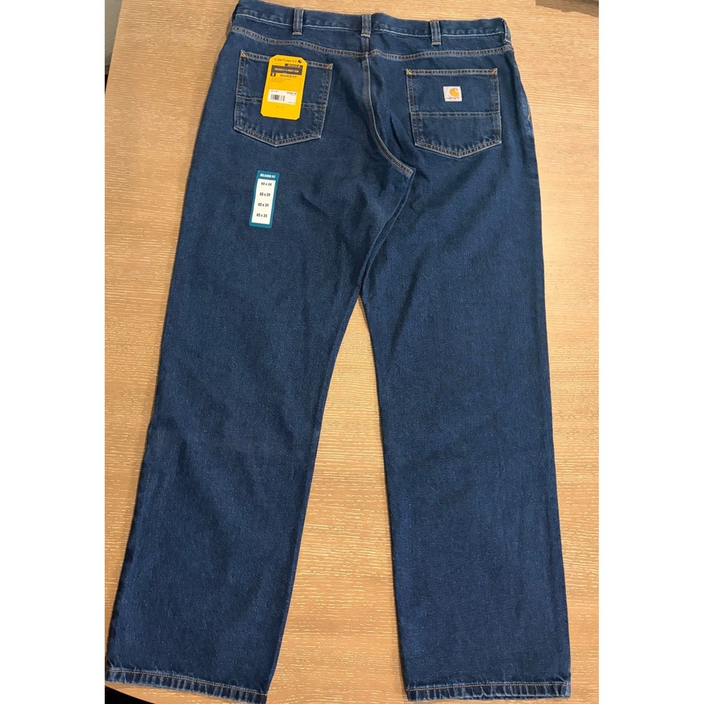 NEW!‎ Carhartt Jeans Mens 40/34 Blue Relaxed Fit 5-Pocket Straight Leg BD4943-M